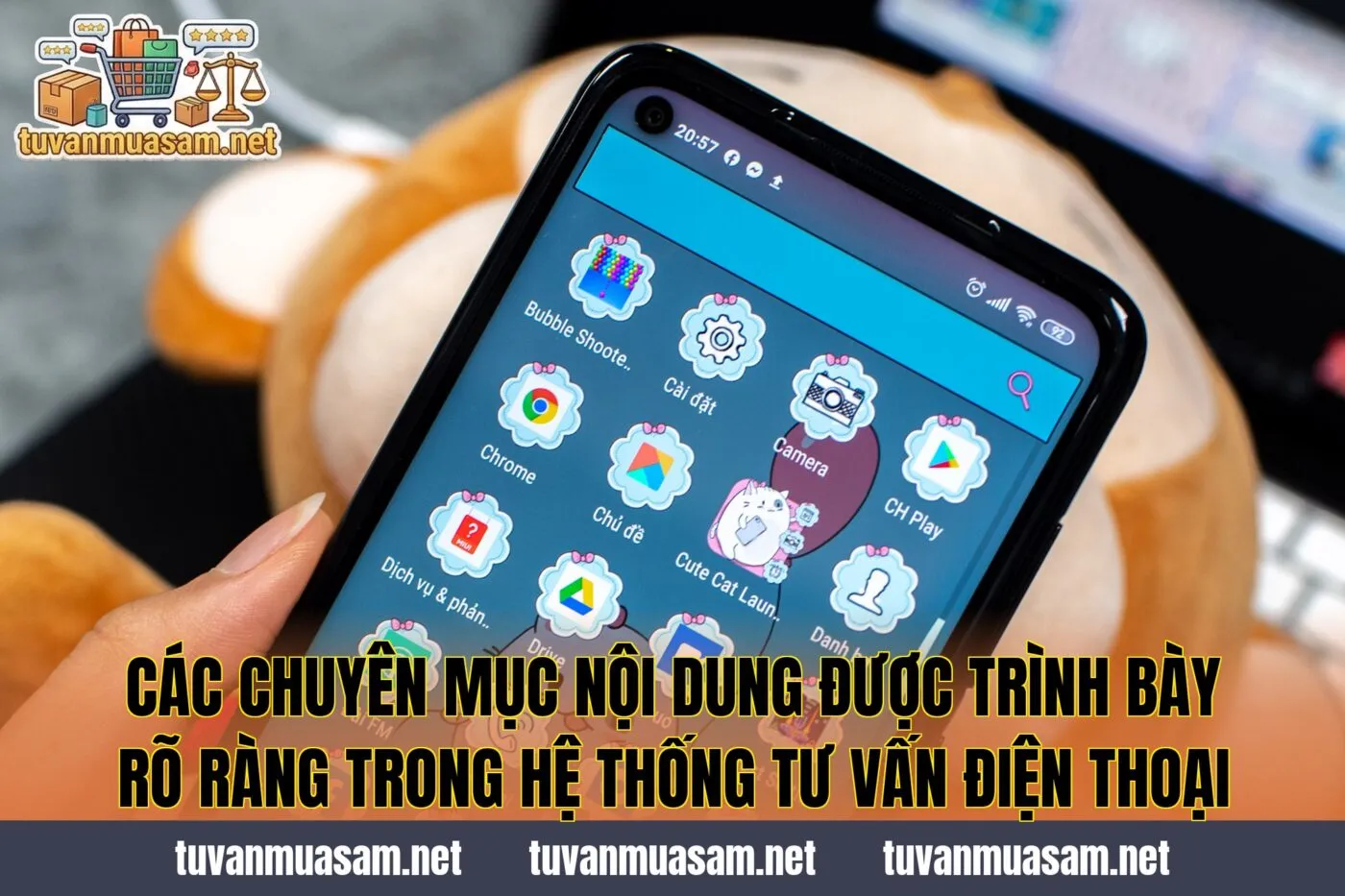Các chuyên mục nội dung được trình bày rõ ràng trong hệ thống tư vấn điện thoại