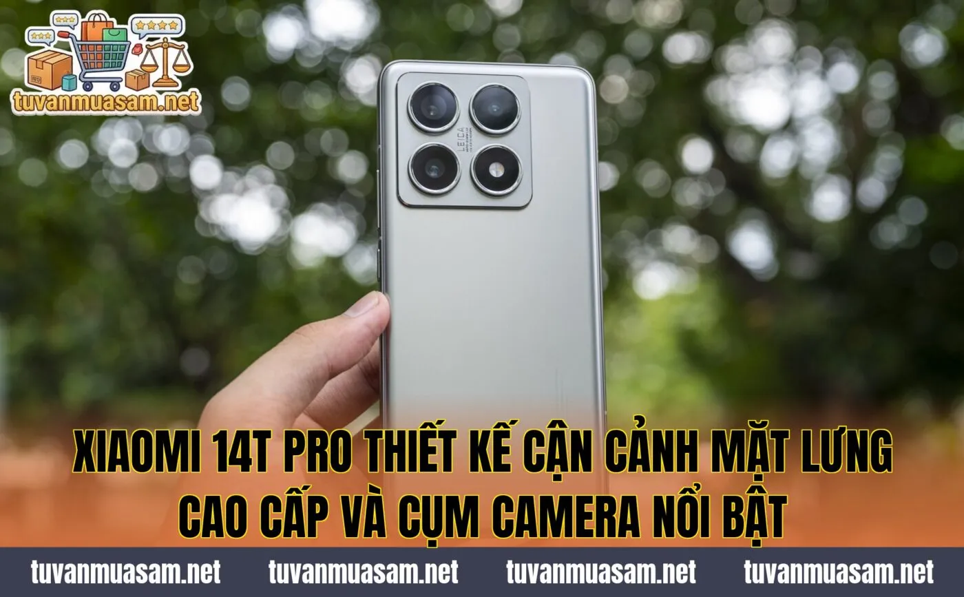 Xiaomi 14T Pro thiết kế cận cảnh mặt lưng cao cấp và cụm camera nổi bật