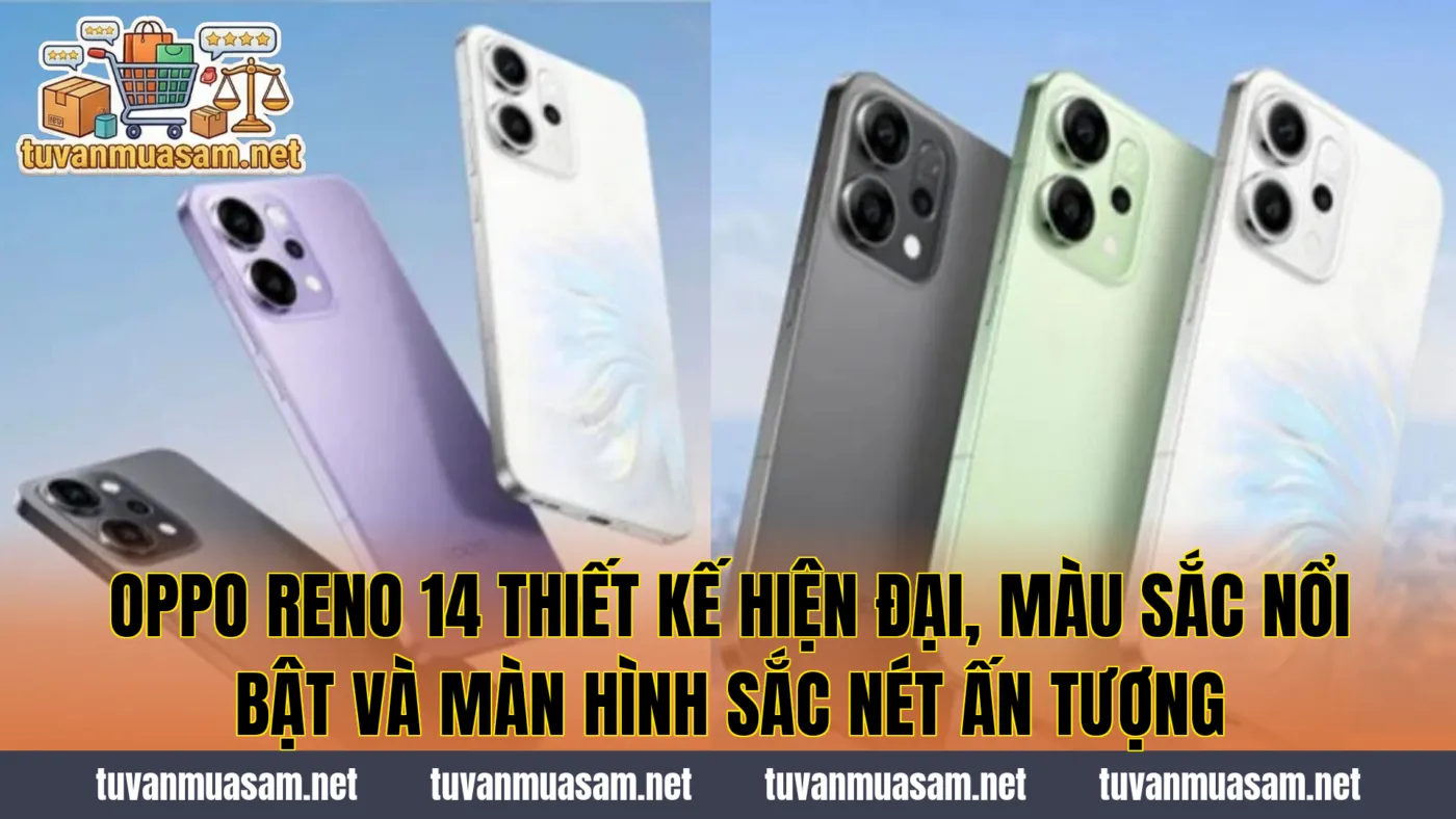 OPPO Reno 14 thiết kế hiện đại, màu sắc nổi bật và màn hình sắc nét ấn tượng