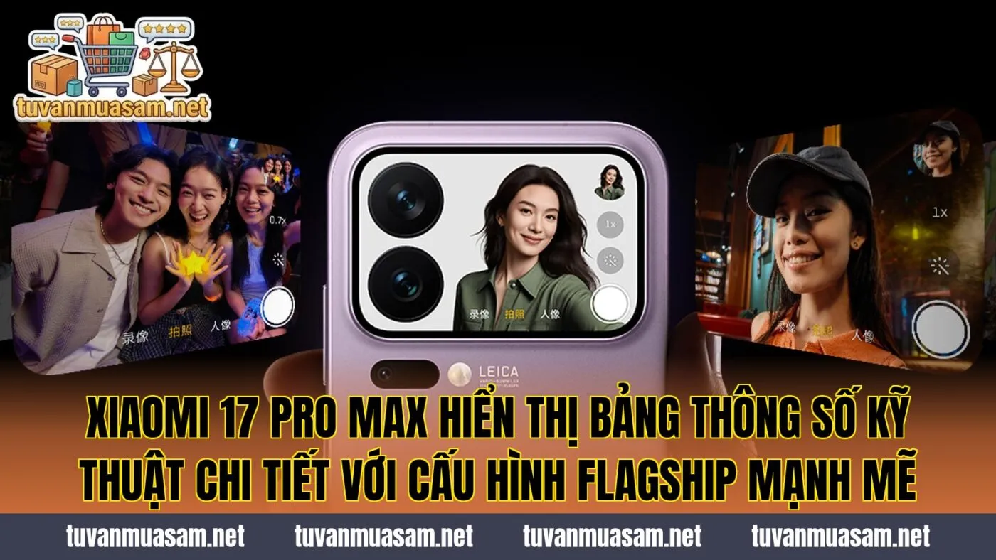 Xiaomi 17 Pro Max hiển thị bảng thông số kỹ thuật chi tiết với cấu hình flagship mạnh mẽ