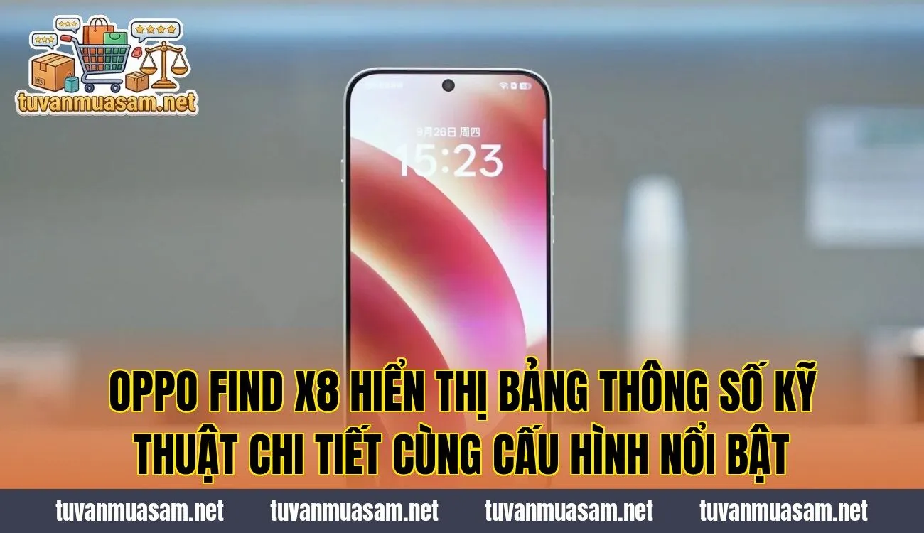 OPPO Find X8 hiển thị bảng thông số kỹ thuật chi tiết cùng cấu hình nổi bật
