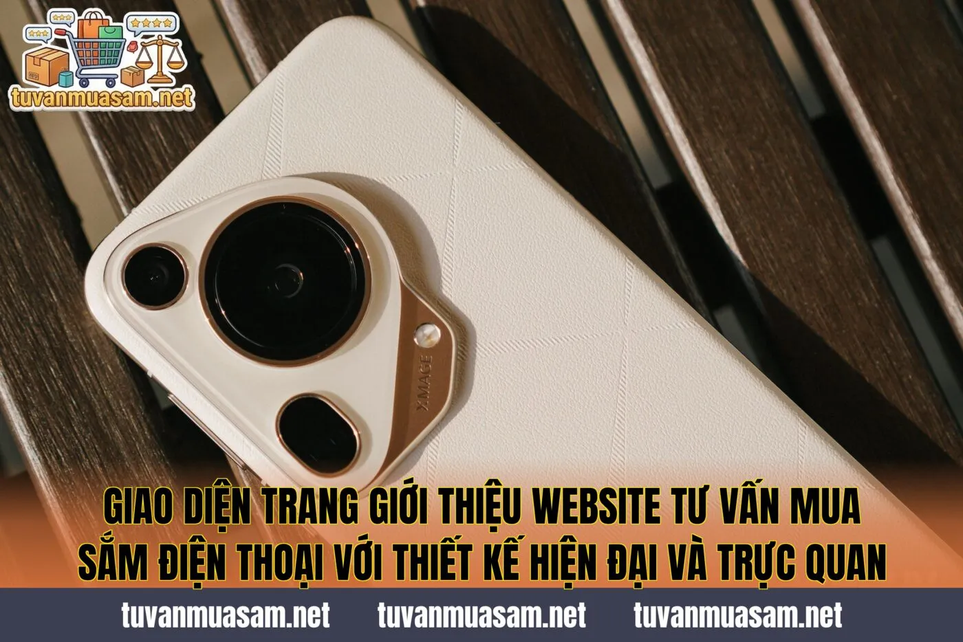 Giao diện trang giới thiệu website tư vấn mua sắm điện thoại với thiết kế hiện đại và trực quan