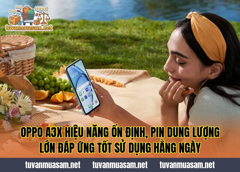 OPPO A3X hiệu năng ổn định, pin dung lượng lớn đáp ứng tốt sử dụng hằng ngày