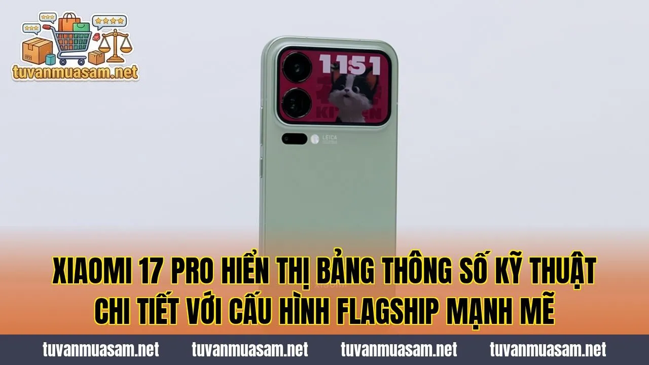 Xiaomi 17 Pro hiển thị bảng thông số kỹ thuật chi tiết với cấu hình flagship mạnh mẽ